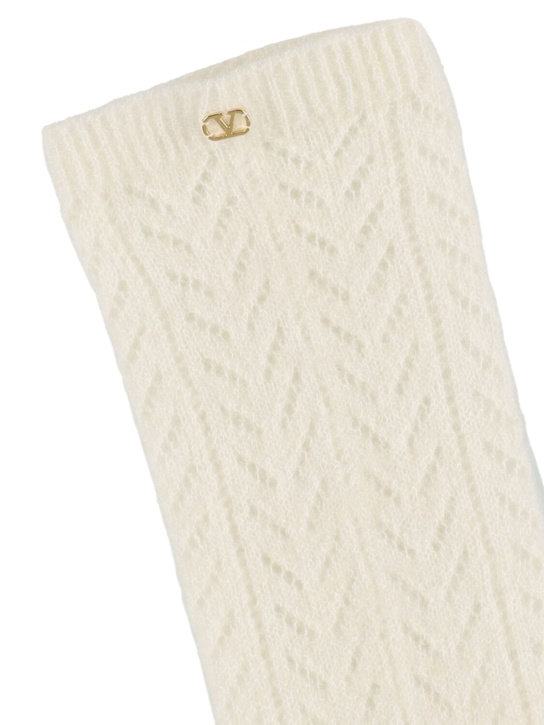 Valentino: Mohair blend socks - Latte - women_1 | Luisa Via Roma