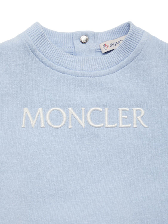 Moncler: Embroidered logo cotton blend set - kids-boys_1 | Luisa Via Roma