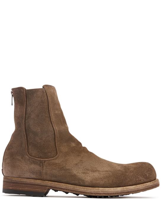 Officine Creative: Bulla suede leather boots - men_0 | Luisa Via Roma