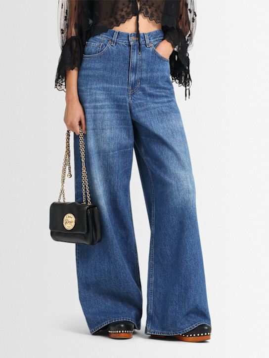 Chloé: 50mm Jeannette leather clogs - Black - women_1 | Luisa Via Roma