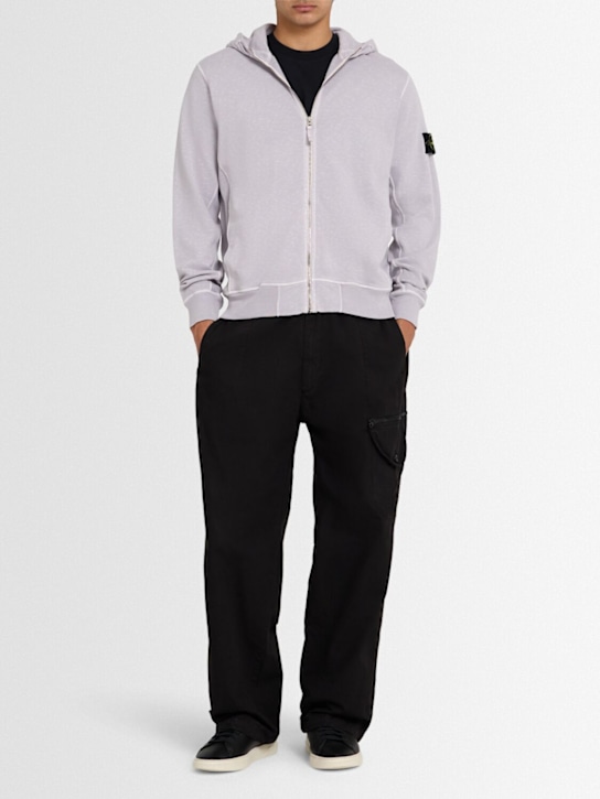 Stone Island: Sudadera de algodón con capucha - men_1 | Luisa Via Roma