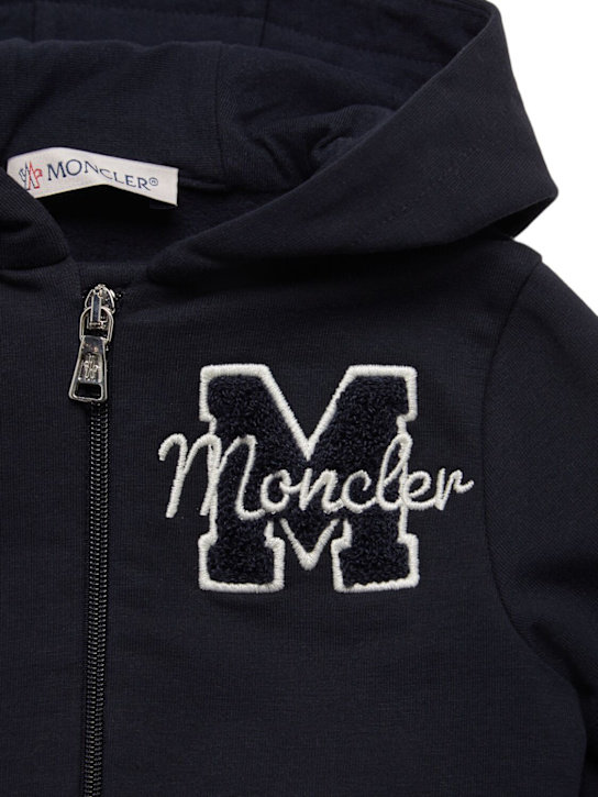 Moncler: Embroidered logo cotton blend set - kids-boys_1 | Luisa Via Roma