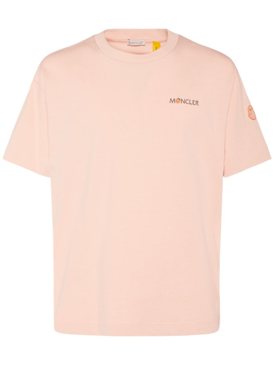 Moncler Genius: Moncler x Gilga Farm cotton t-shirt - Peach Pink - men_0 | Luisa Via Roma