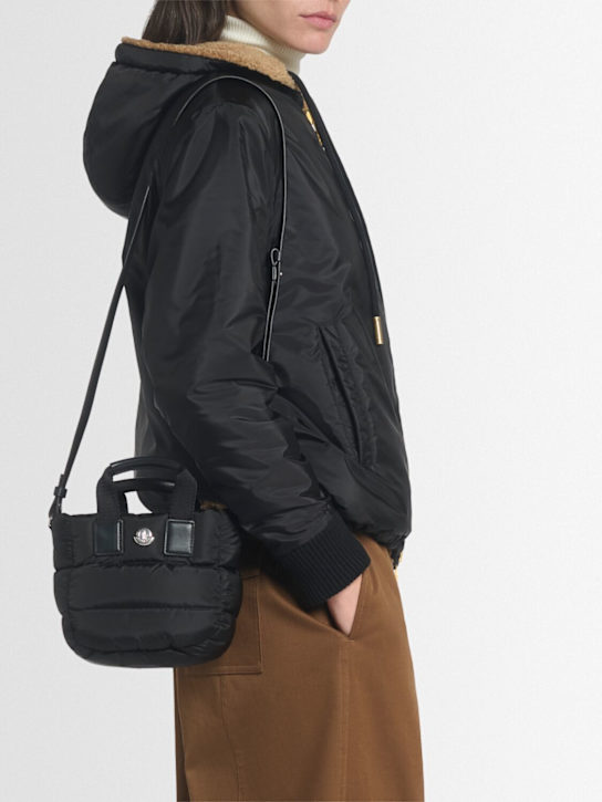 Moncler: Micro Caradoc quilted nylon bag - Black - women_1 | Luisa Via Roma