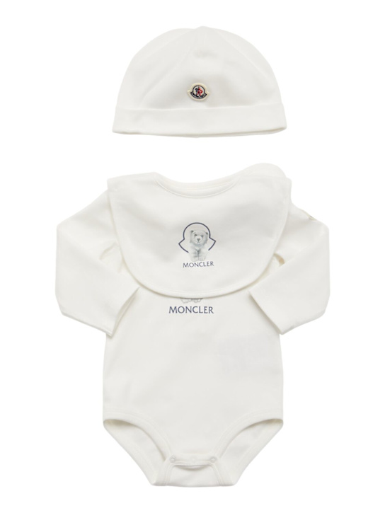 Moncler: Teddy bear logo cotton set - kids-boys_0 | Luisa Via Roma
