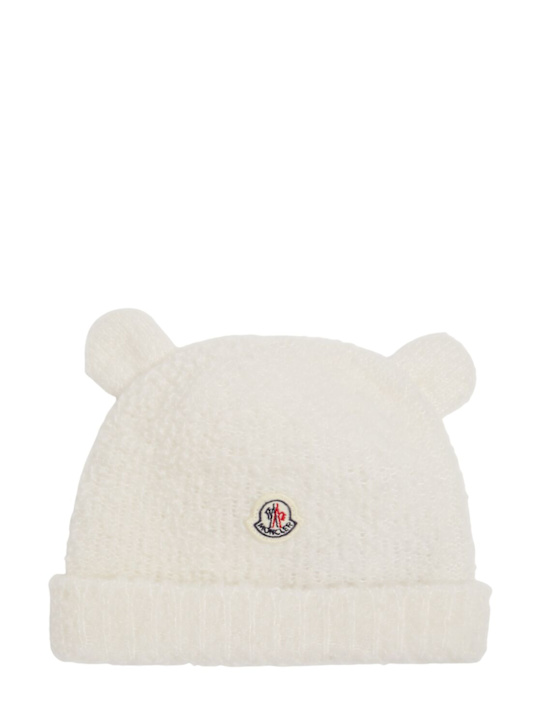 Moncler: Wool blend teddy bear ears beanie - kids-boys_0 | Luisa Via Roma