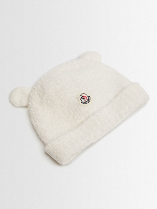 Moncler: Wool blend teddy bear ears beanie - kids-boys_1 | Luisa Via Roma