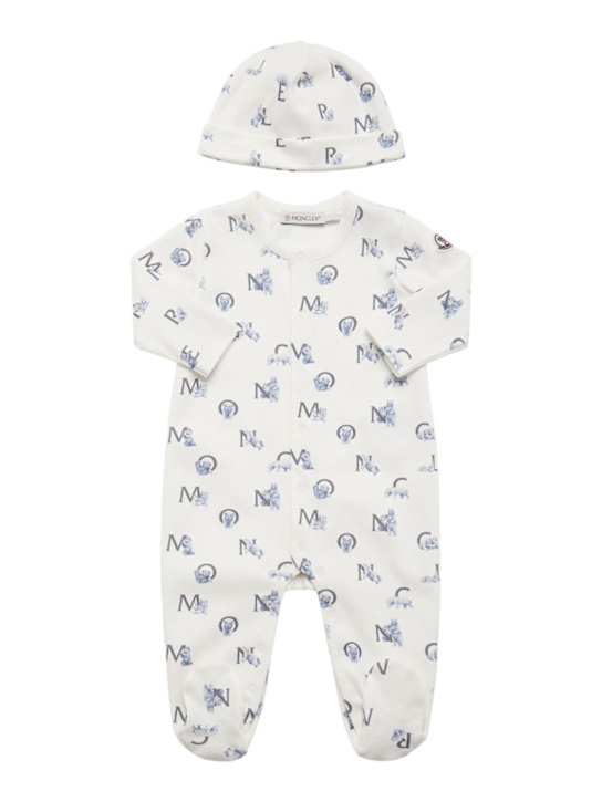 Moncler: Teddy bear logo cotton set - kids-boys_0 | Luisa Via Roma
