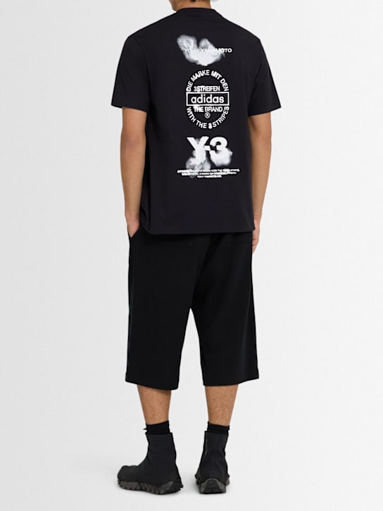 Y-3: GFX cotton short sleeve t-shirt - Black - men_1 | Luisa Via Roma