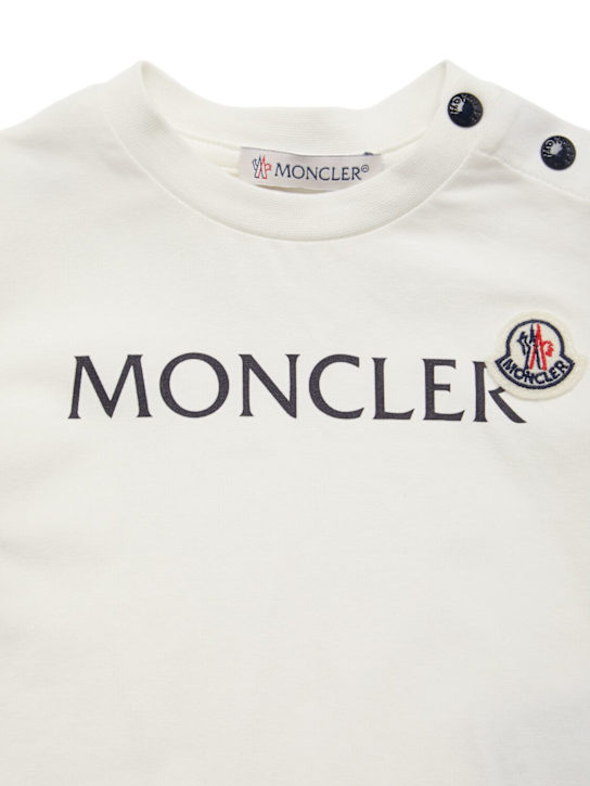 Moncler: Logo cotton blend jersey t-shirt - kids-boys_1 | Luisa Via Roma
