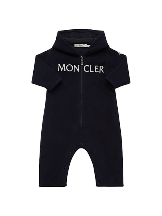 Moncler: Stretch tech teddy bear romper - kids-boys_0 | Luisa Via Roma