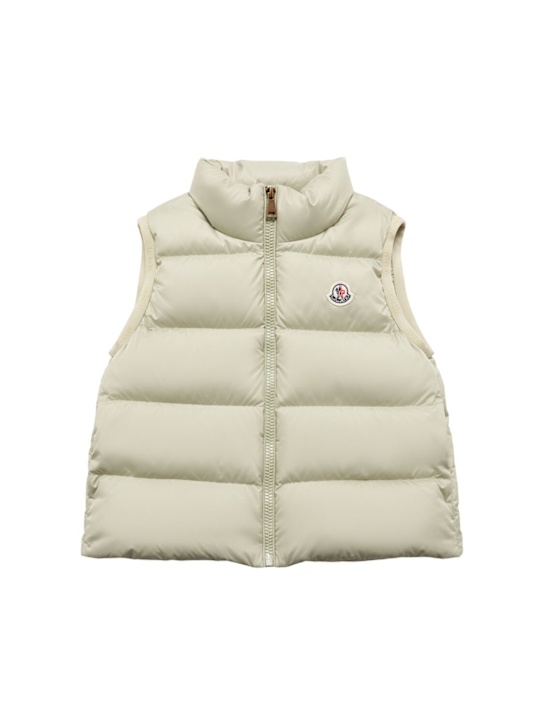 Moncler: Piumino smanicato Prudence in techno - kids-girls_0 | Luisa Via Roma