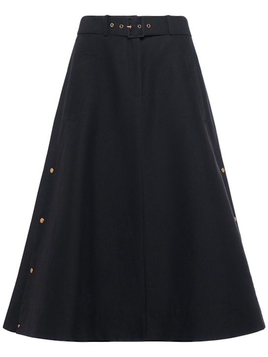 Moncler: Cotton midi skirt - women_0 | Luisa Via Roma