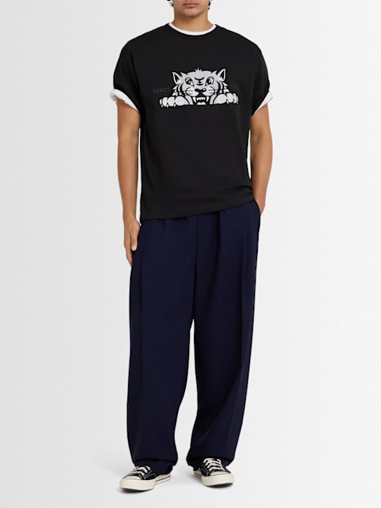 Kenzo Paris: Kenzo happy embroidered oversize t-shirt - men_1 | Luisa Via Roma