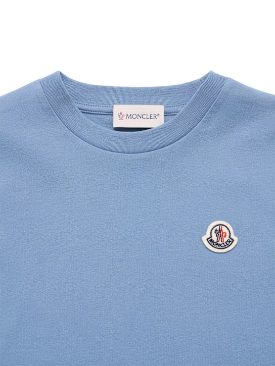 Moncler: Pack of 3 logo patch cotton t-shirts - kids-boys_1 | Luisa Via Roma