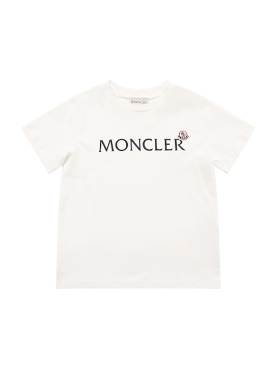 Moncler: Logo cotton t-shirt - kids-boys_0 | Luisa Via Roma