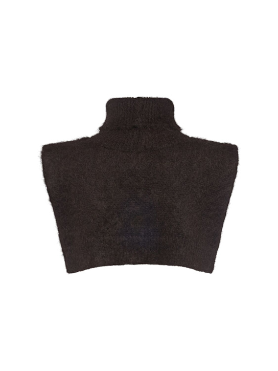 Moncler: Logo mohair & wool blend cape - women_1 | Luisa Via Roma