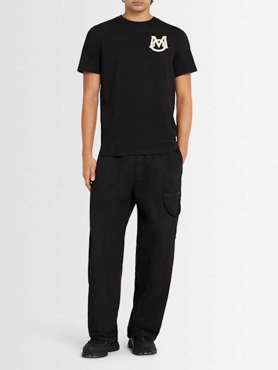 Moncler: Logo cotton jersey t-shirt - men_1 | Luisa Via Roma