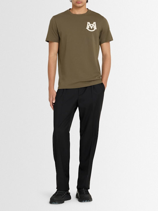 Moncler: Logo cotton jersey t-shirt - Kalamata - men_1 | Luisa Via Roma