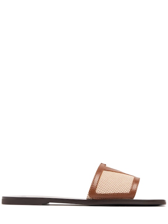 Valentino Garavani: Sandalen aus Leder und Canvas - Beige/Braun - men_0 | Luisa Via Roma