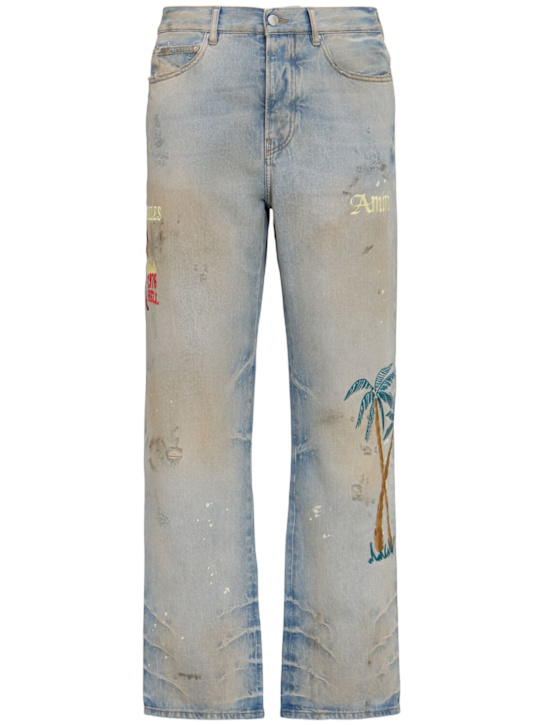 Amiri: Sinners embroidered jeans - Perfect Antique - men_0 | Luisa Via Roma