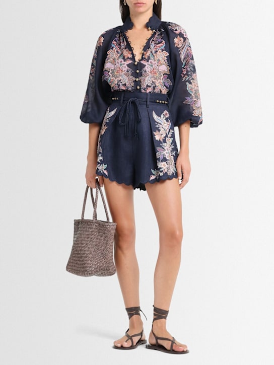 Zimmermann: Rhiannon billowed ramie shirt - women_1 | Luisa Via Roma
