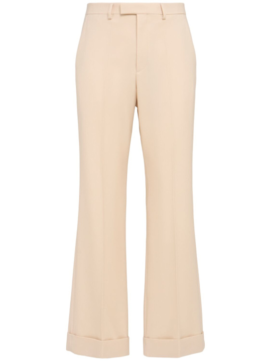 Valentino: Formelle Hose aus Wollgabardine - Beige - men_0 | Luisa Via Roma