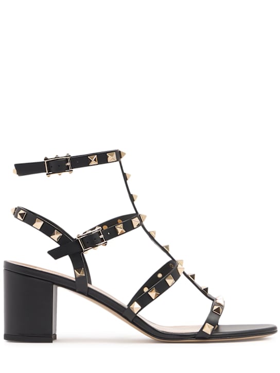 Valentino Garavani: 60mm Rockstud leather sandals - women_0 | Luisa Via Roma