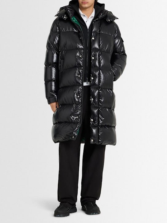 Moncler: Hanoverian long nylon down jacket - Black - men_1 | Luisa Via Roma
