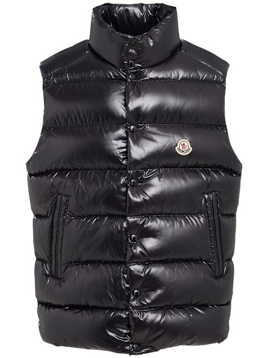 Moncler: Tibb nylon laque down vest - Black - men_0 | Luisa Via Roma
