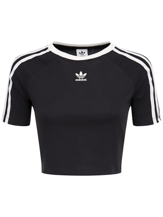 adidas Originals: 3-Stripe baby t-shirt - Black - women_0 | Luisa Via Roma