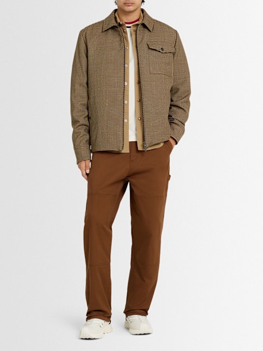 Moncler: Gabardine stretch cotton pants - Fondue Fudge - men_1 | Luisa Via Roma