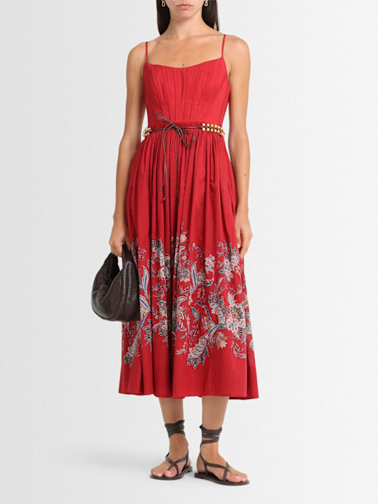 Zimmermann: Rhiannon cotton corset midi dress - women_1 | Luisa Via Roma