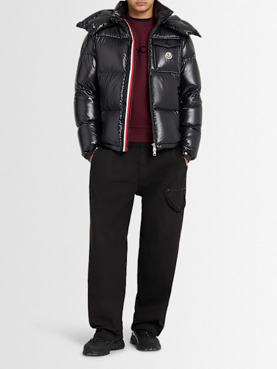 Moncler: Montbeliard nylon laque down jacket - Black - men_1 | Luisa Via Roma