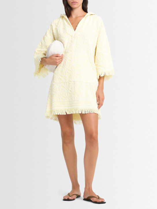 Zimmermann: Coco hooded cotton toweling mini dress - Cream - women_1 | Luisa Via Roma