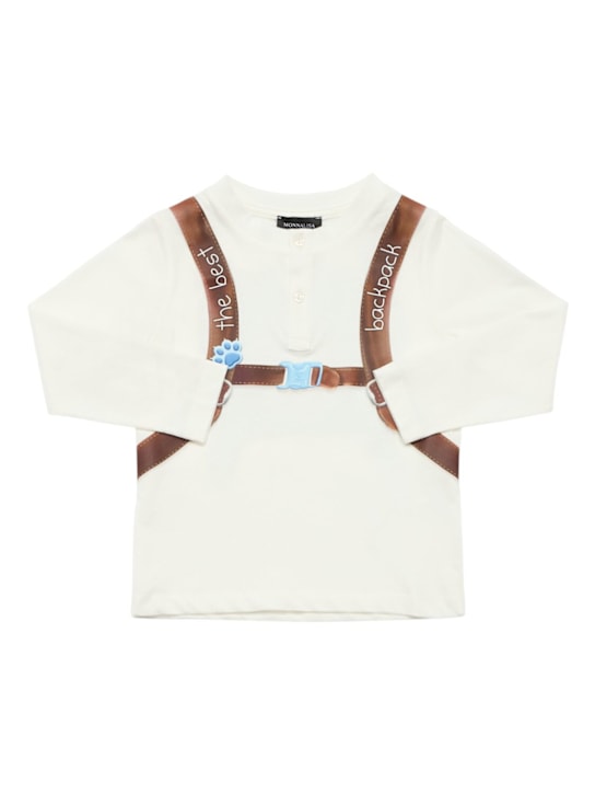 Monnalisa: Printed cotton jersey t-shirt - White - kids-boys_0 | Luisa Via Roma