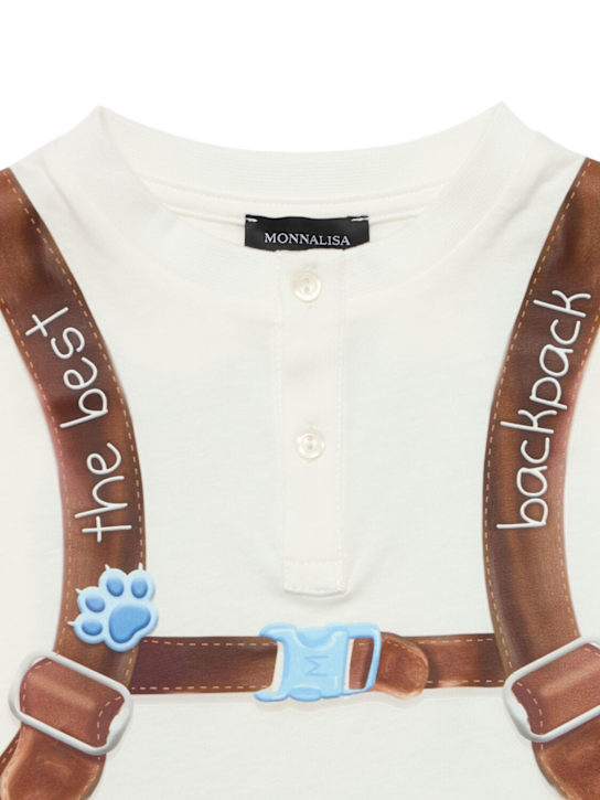 Monnalisa: Printed cotton jersey t-shirt - White - kids-boys_1 | Luisa Via Roma