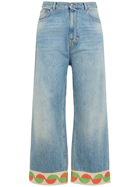 Valentino: Straight denim pants - Medium Blue - men_0 | Luisa Via Roma