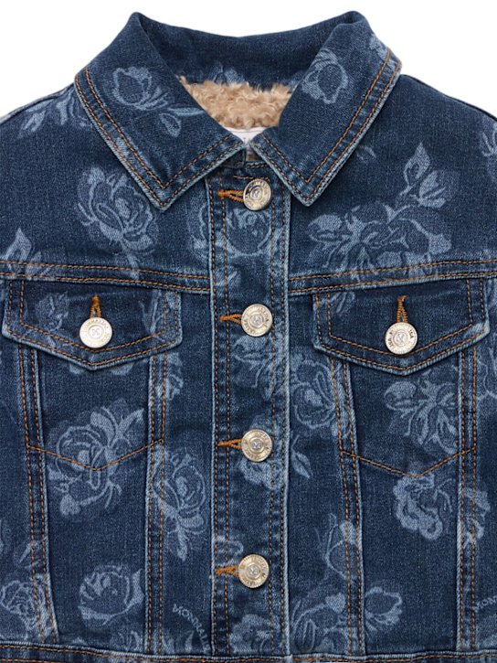 Monnalisa: Giacca in denim di misto cotone stampato - Denim - kids-girls_1 | Luisa Via Roma
