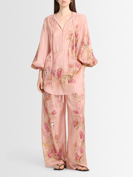 Zimmermann: Cascadian silk wide leg pants - women_1 | Luisa Via Roma