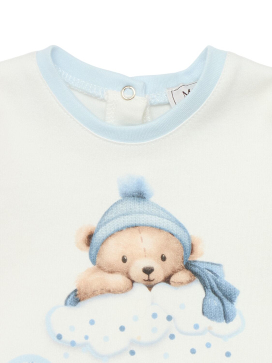 Monnalisa: Cotton jersey romper & blanket - White - kids-boys_1 | Luisa Via Roma