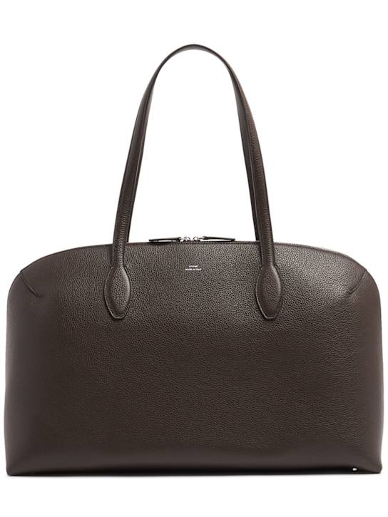 Toteme: Day grained leather tote bag - Dark Chocolate - women_0 | Luisa Via Roma