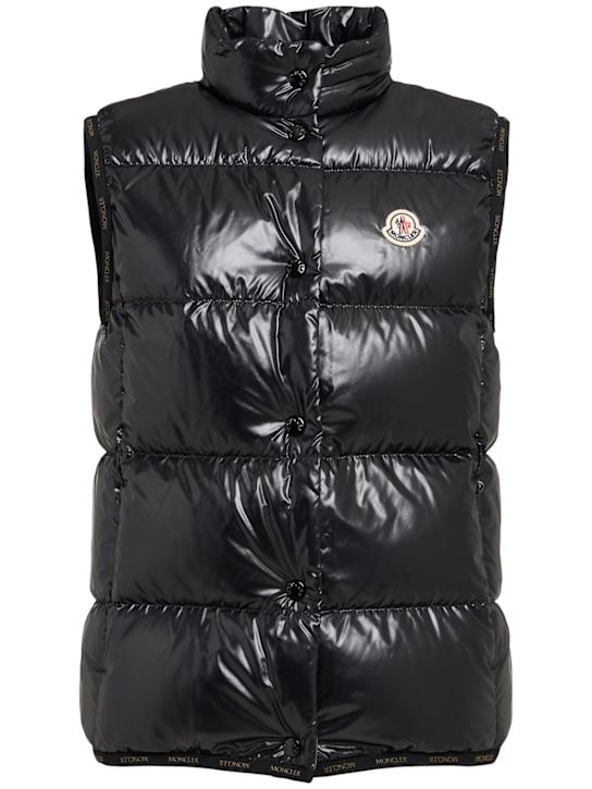 Moncler: Badia nylon down vest - Black - women_0 | Luisa Via Roma