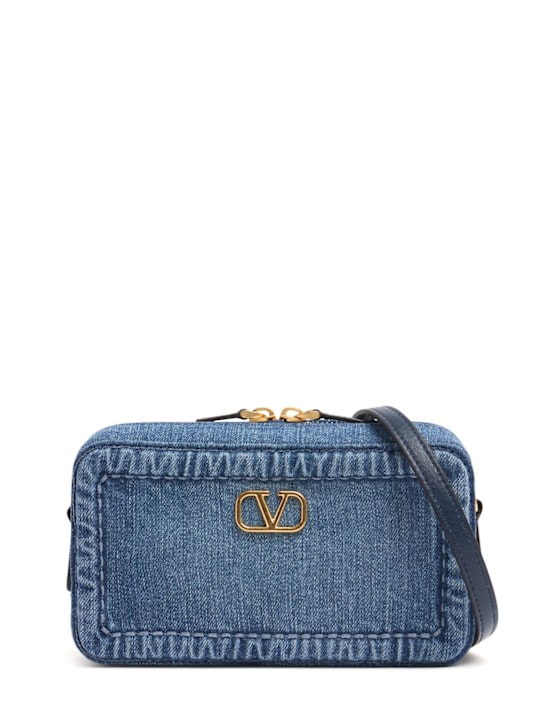 Valentino Garavani: Mini Alltime denim camera bag - women_0 | Luisa Via Roma
