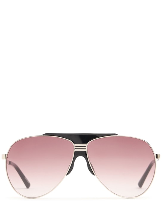 The Attico: Aviator sunglasses - Silver/ Black - women_0 | Luisa Via Roma