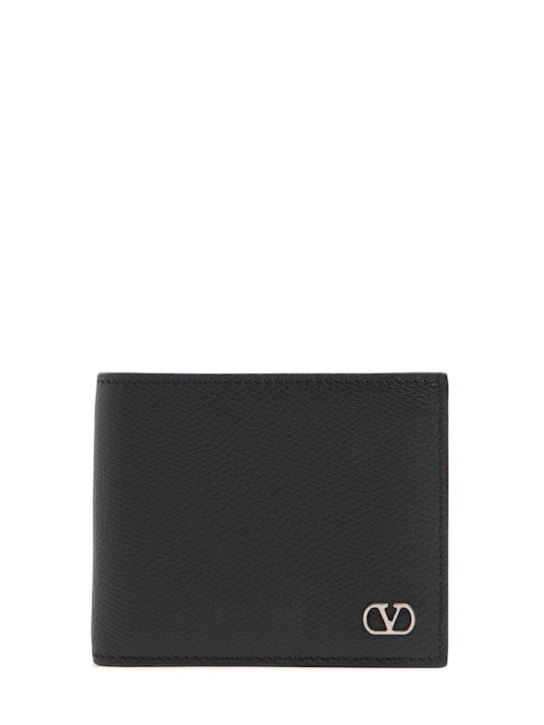 Valentino Garavani: Vlogo leather billfold wallet - men_0 | Luisa Via Roma