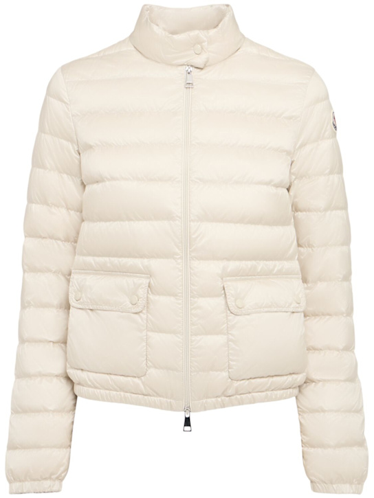 Moncler: Lans nylon down jacket - Light Beige - women_0 | Luisa Via Roma