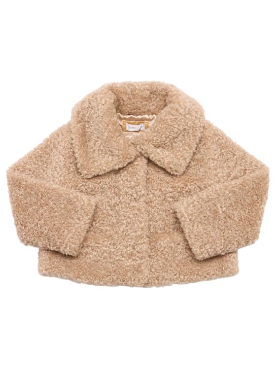 Monnalisa: Poly teddy jacket - ベージュ - kids-girls_0 | Luisa Via Roma