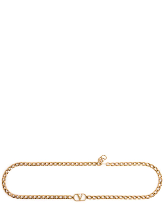 Valentino Garavani: Vlogo Signature chain belt - Gold - women_0 | Luisa Via Roma