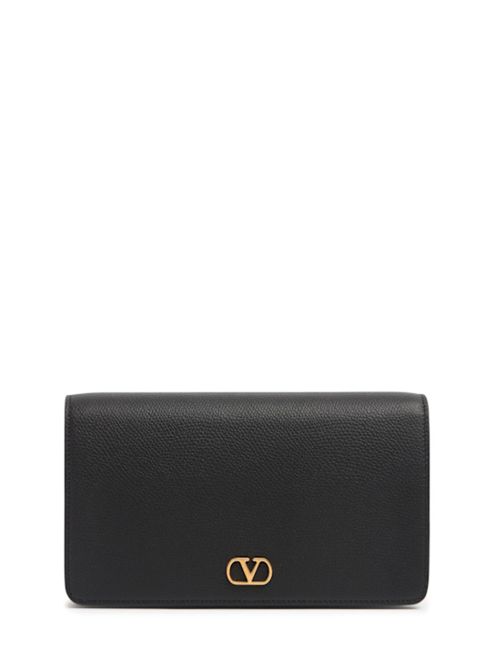 Valentino Garavani: Vlogo signature leather wallet w/chain - women_0 | Luisa Via Roma